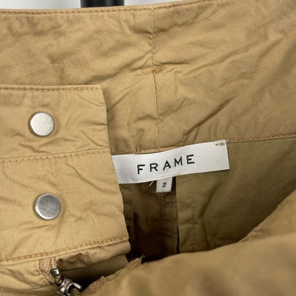 Frame Tan Khaki Nautical Casual Pleated Cropped Chino Pants - Picture 8 of 9